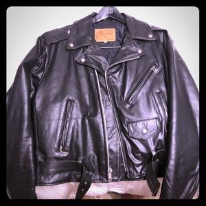 Leather biker jacket